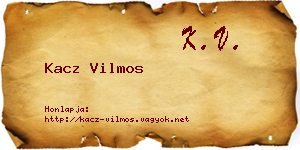 Kacz Vilmos névjegykártya