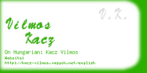 vilmos kacz business card